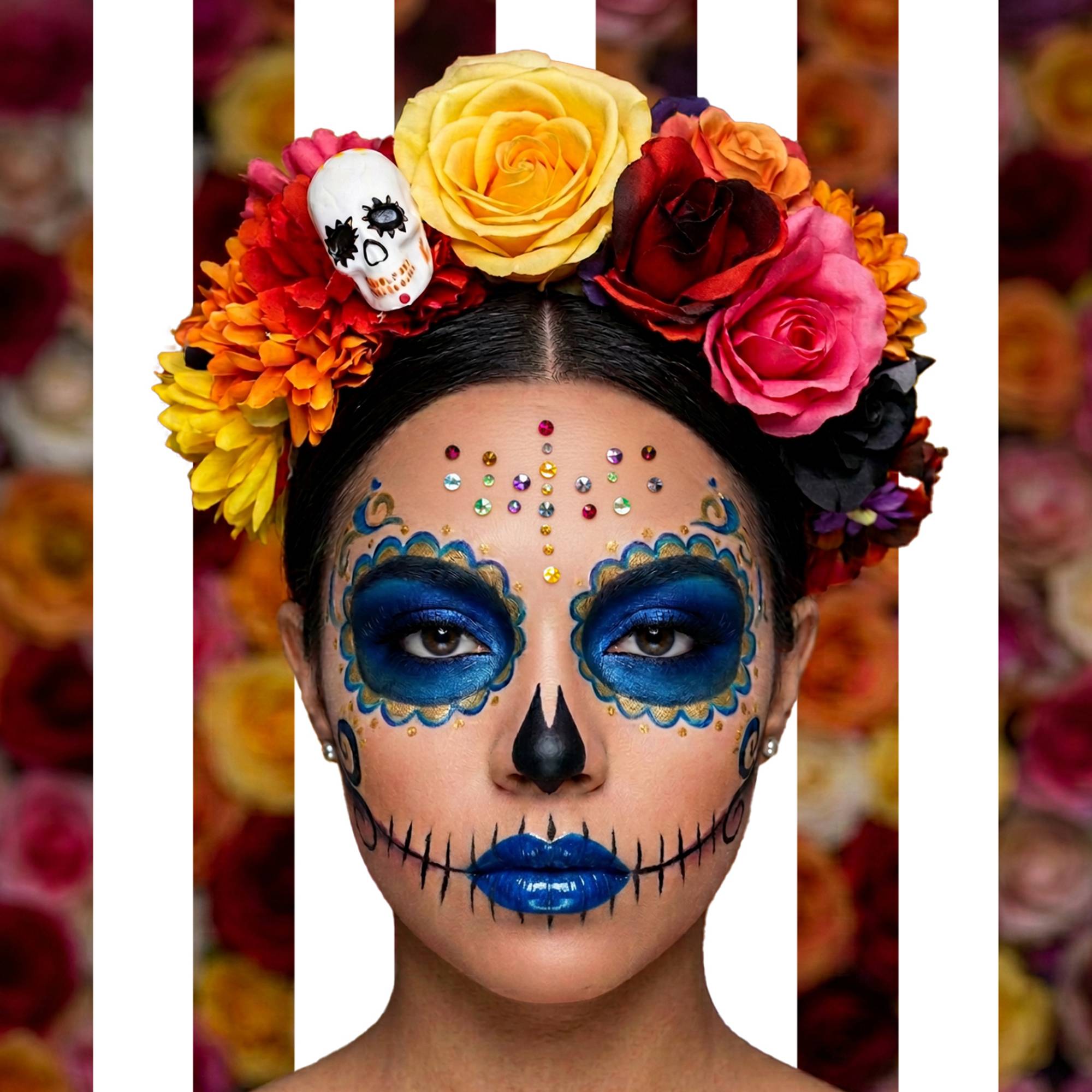 Maquillage Muerta Queen inspiré du Día de los Muertos